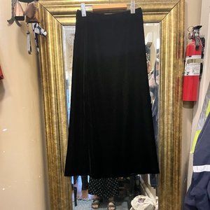 Vintage J Crew Black Crushed Velvet Slip Skirt